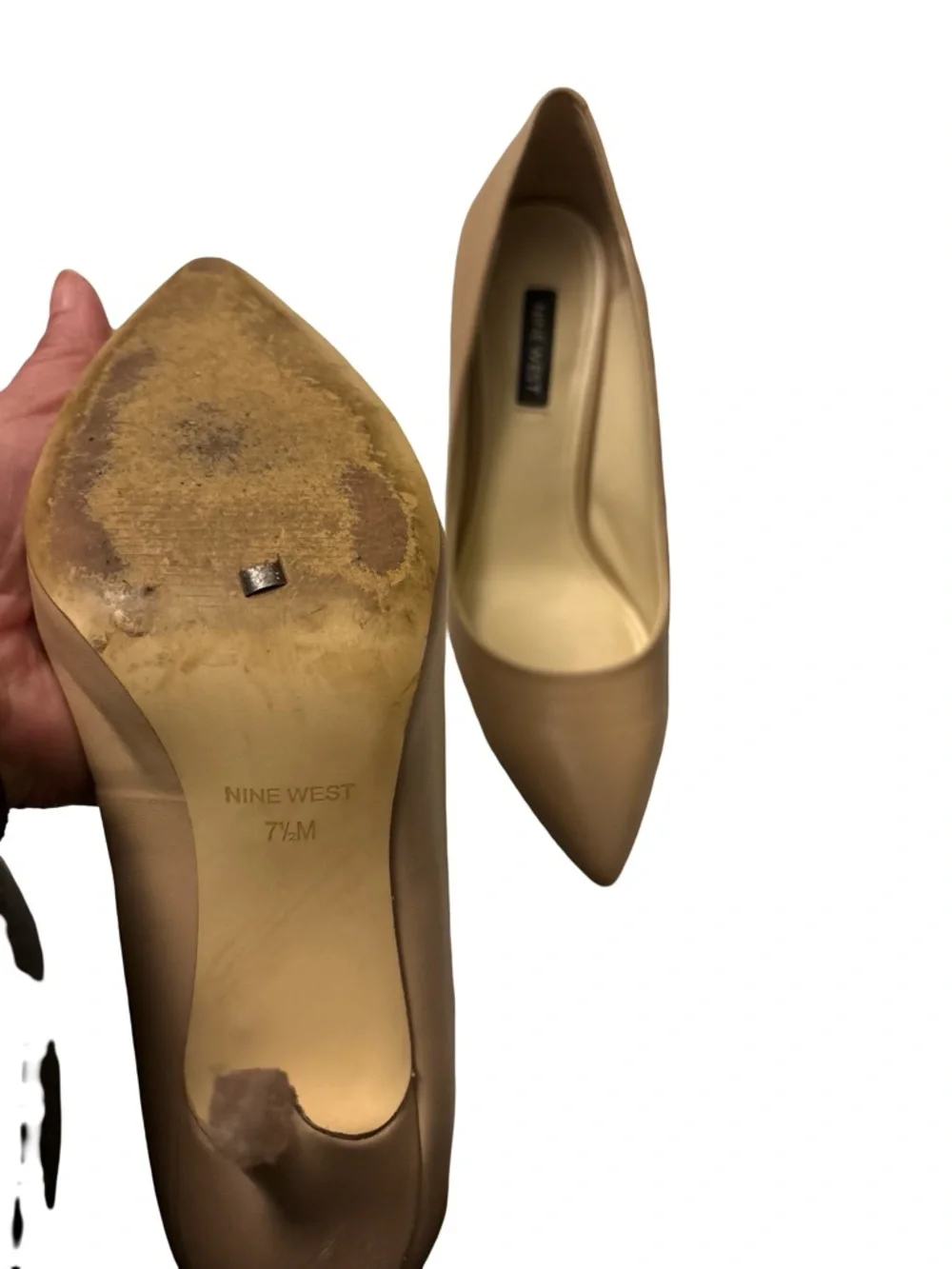 Nine West Beige Pointed-Toe Pumps